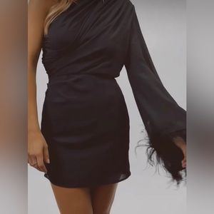 L’abeye Colette Mini Dress Black One Shoulder New With Tags‎